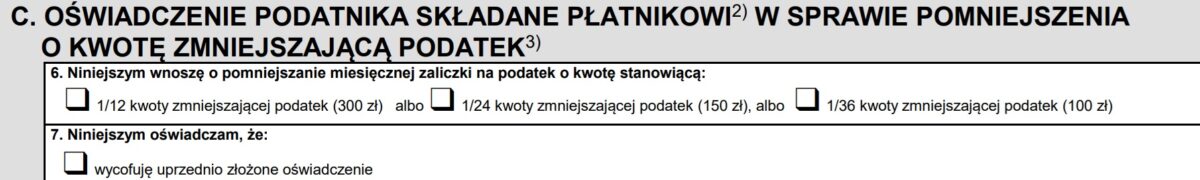 Sekcja C formularza PIT 2