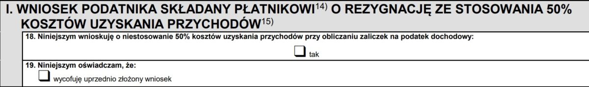 Sekcja I formularza PIT 2